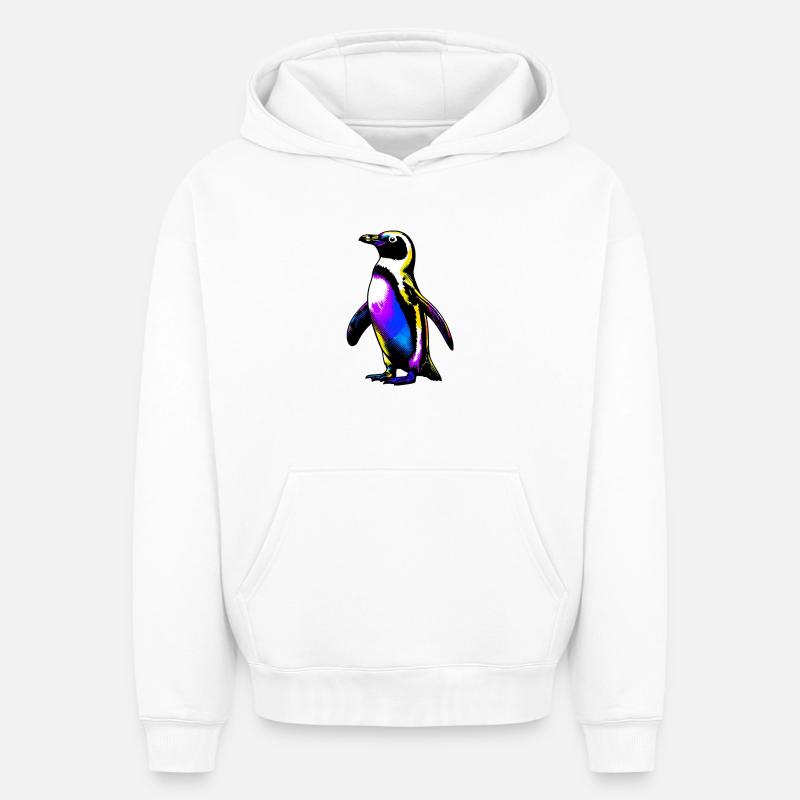 Pingouin - Sweat à capuche unisexe oversize épais SPREAD - blanc