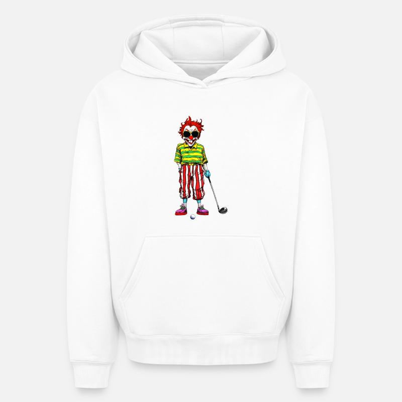 Golf Clown - Sweat à capuche unisexe oversize épais SPREAD - blanc