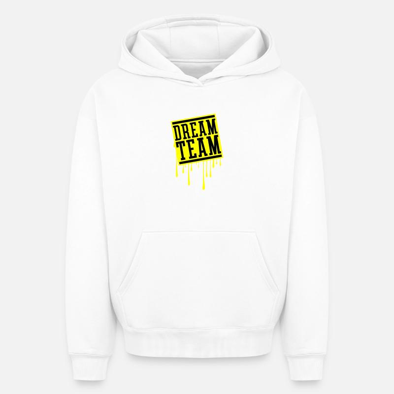 Équipe de rêve - Sweat à capuche unisexe oversize épais SPREAD - blanc