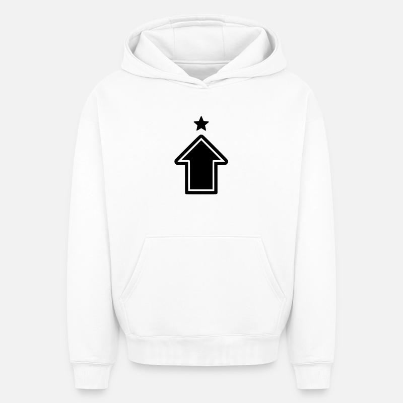 Icône Arrow Rise - Sweat à capuche unisexe oversize épais SPREAD - blanc