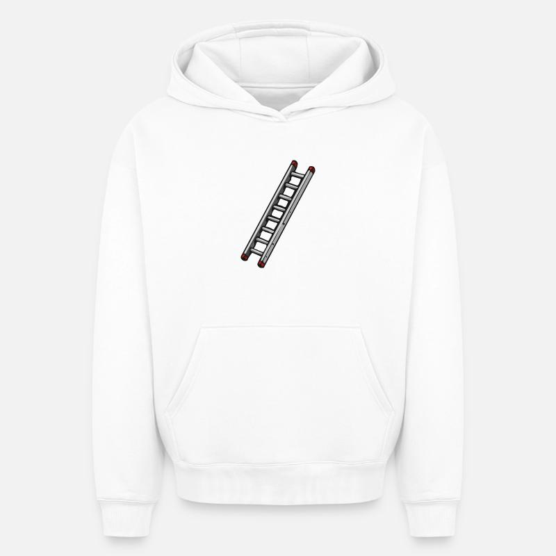 Illustration de l’échelle diagonale - Sweat à capuche unisexe oversize épais SPREAD - blanc