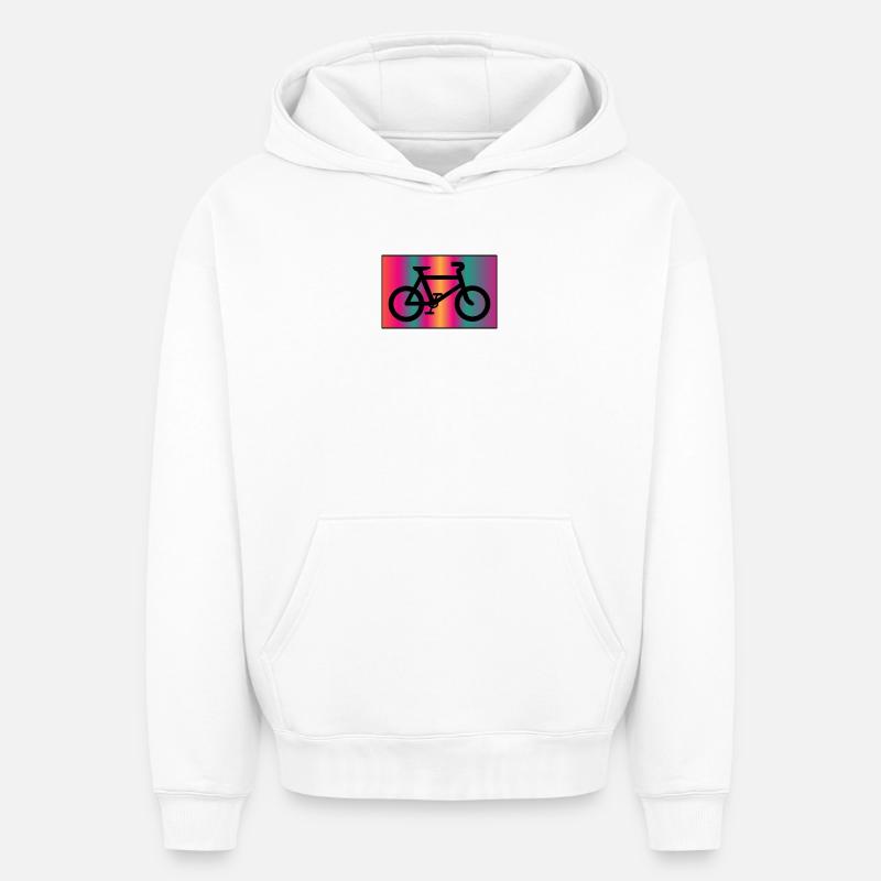 VÉLO - Sweat à capuche unisexe oversize épais SPREAD - blanc