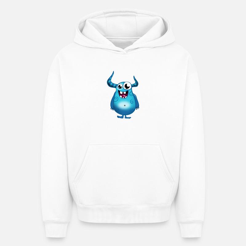 monstre - Sweat à capuche unisexe oversize épais SPREAD - blanc