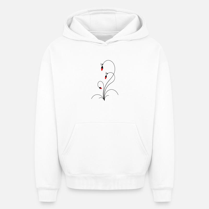 vrille florale délicate - Sweat à capuche unisexe oversize épais SPREAD - blanc