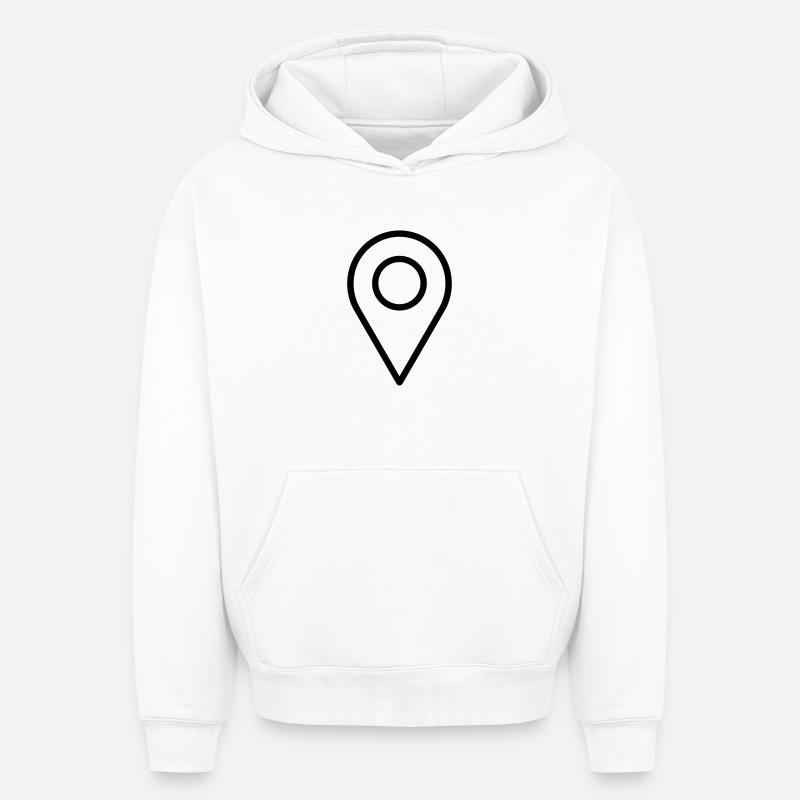 localisation - Sweat à capuche unisexe oversize épais SPREAD - blanc