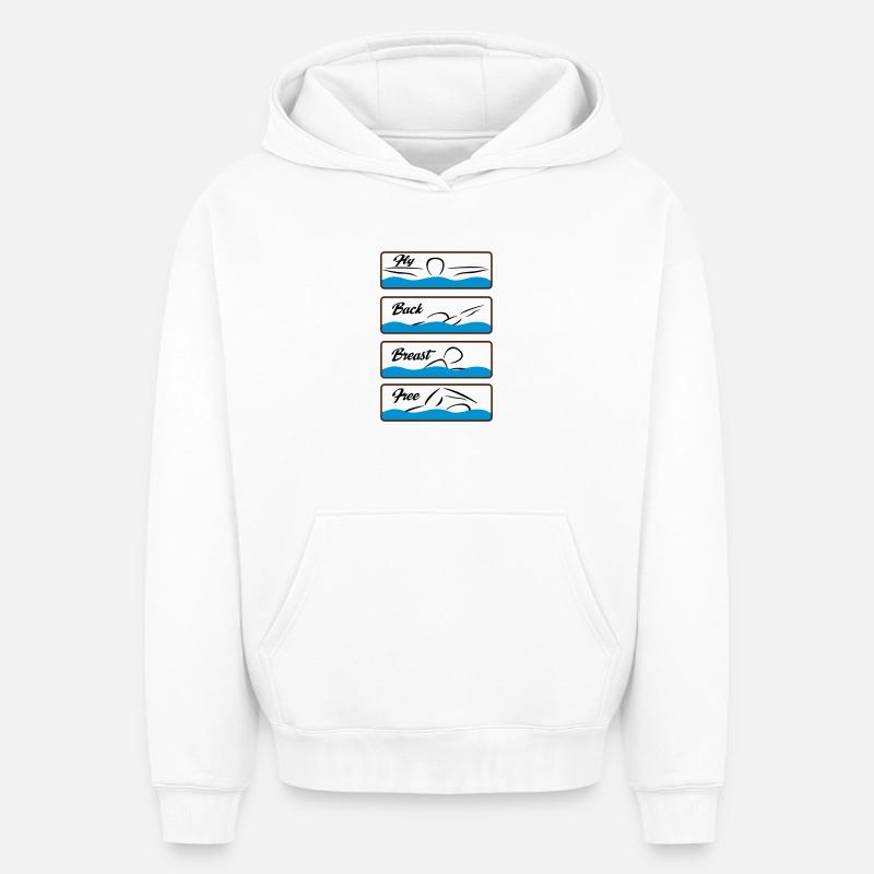 nage - Sweat à capuche unisexe oversize épais SPREAD - blanc