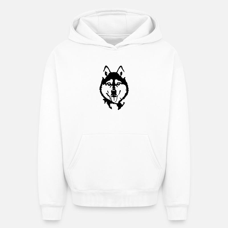 Husky - Sweat à capuche unisexe oversize épais SPREAD - blanc