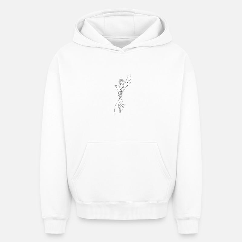 Bouquet de fleurs - Sweat à capuche unisexe oversize épais SPREAD - blanc