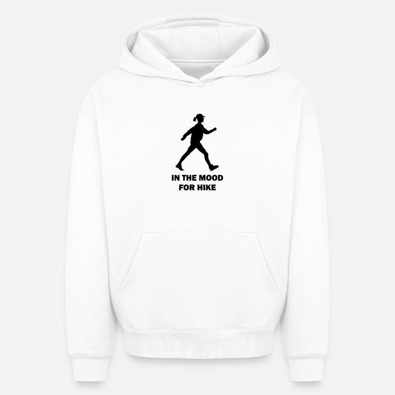 Marcher, totalement d’humeur à marcher - Sweat à capuche unisexe oversize épais SPREAD - blanc