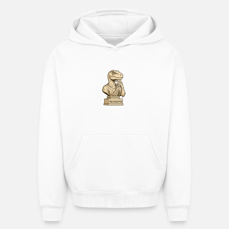 Philosoraptor - Oversized Heavyweight Unisex Hoodie - Weiß