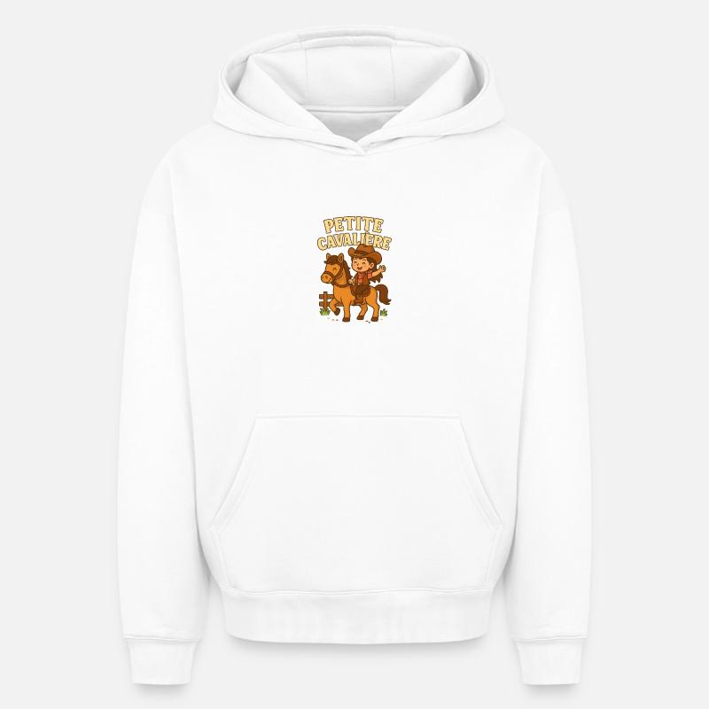 Petite cavalière mignonne - Sweat à capuche unisexe oversize épais SPREAD - blanc