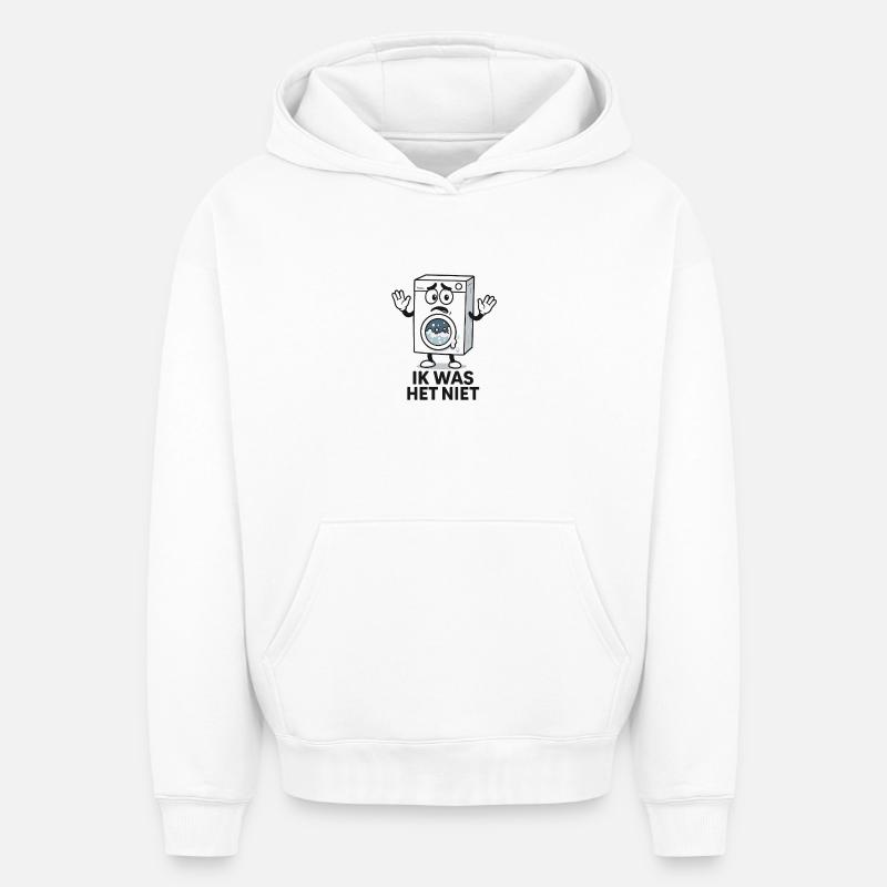 triste machine à laver dessin animé - Sweat à capuche unisexe oversize épais SPREAD - blanc