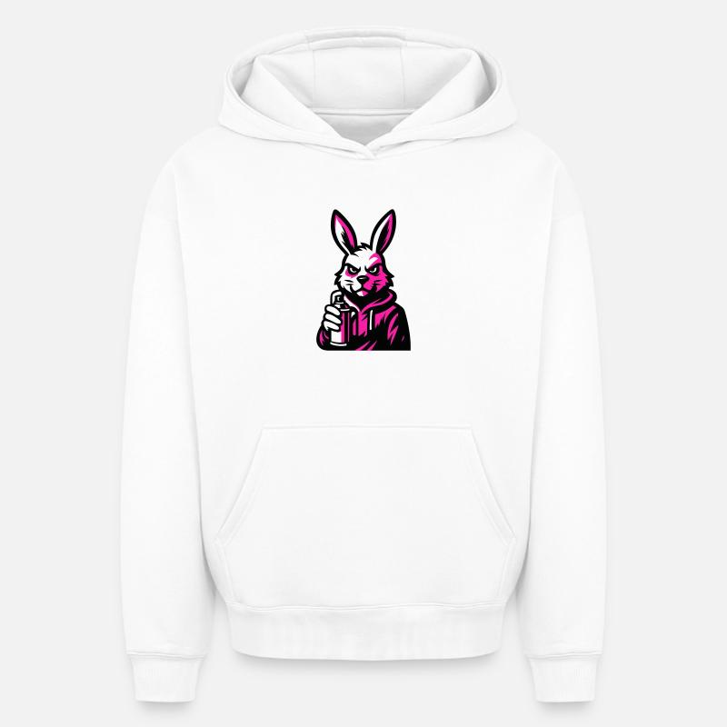 Griffe Lapin - Sweat à capuche unisexe oversize épais SPREAD - blanc