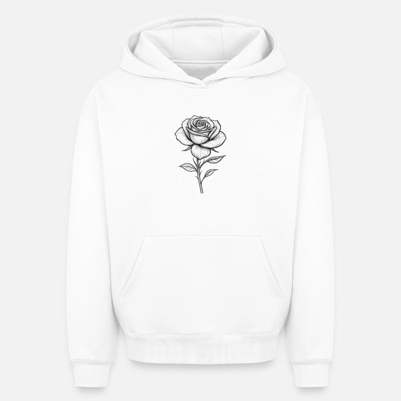 Rose transparent - Sweat à capuche unisexe oversize épais SPREAD - blanc