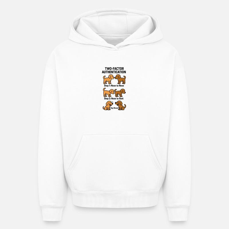 Two Factor Authentication Hunde - Oversized Heavyweight Unisex Hoodie - Weiß