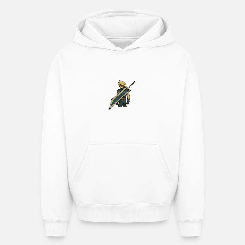ff7 - Sweat à capuche unisexe oversize épais SPREAD - blanc