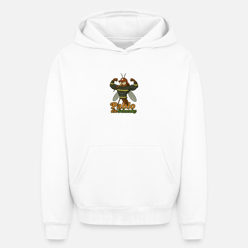 Pompier Pablo - Sweat à capuche unisexe oversize épais SPREAD - blanc