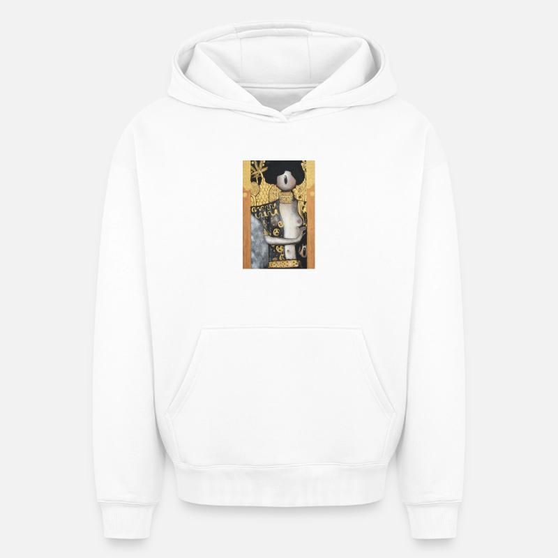 Klimt-bot2 - Sweat à capuche unisexe oversize épais SPREAD - blanc