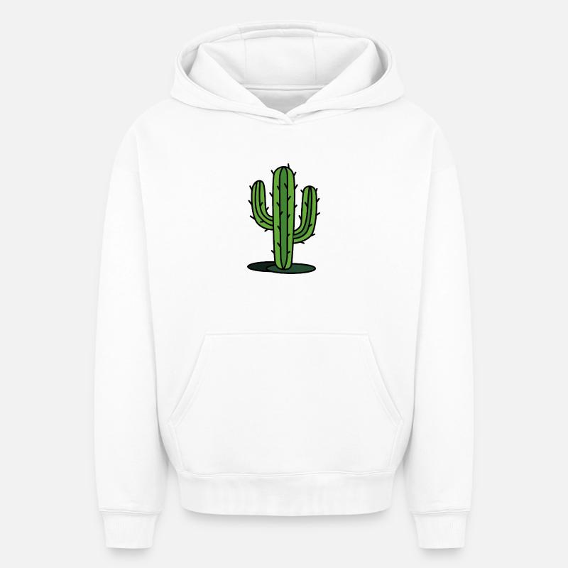Cactus - Sweat à capuche unisexe oversize épais SPREAD - blanc