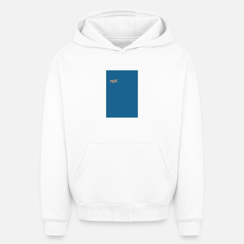 Tout de même. Minimalisme bleu-pêche - Sweat à capuche unisexe oversize épais SPREAD - blanc