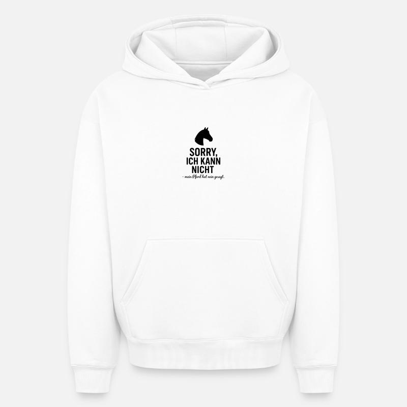 Ébauche des chevaux - Sweat à capuche unisexe oversize épais SPREAD - blanc