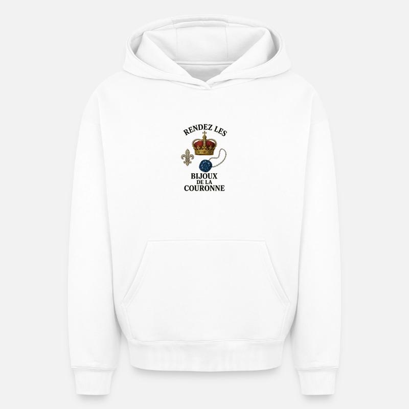 Les bijoux de la couronne - Sweat à capuche unisexe oversize épais SPREAD - blanc