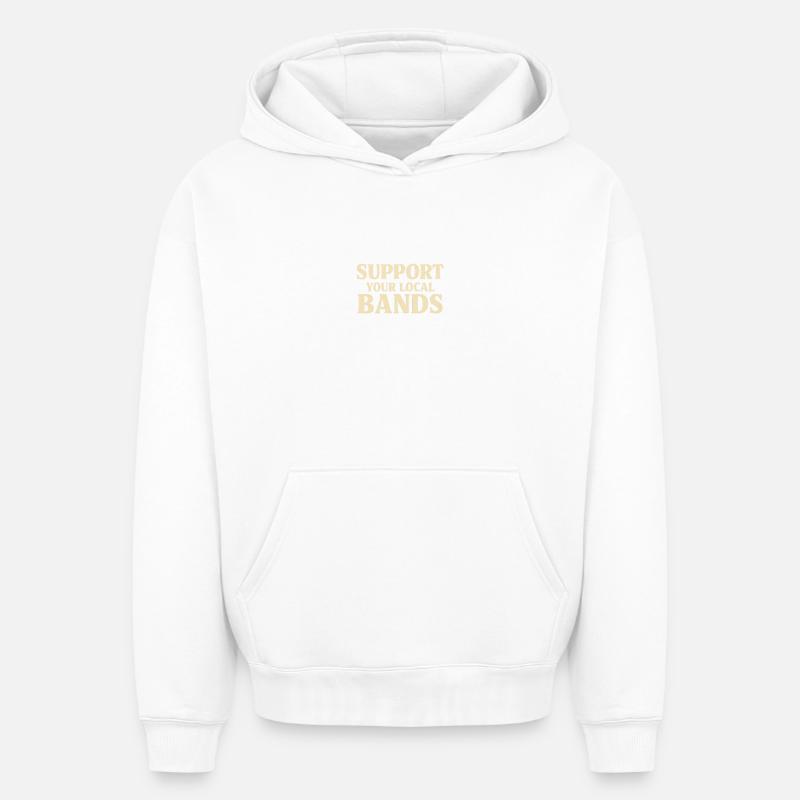 Soutenez les groupes locaux - Sweat à capuche unisexe oversize épais SPREAD - blanc