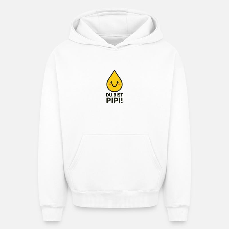 Yellow Drop - Sweat à capuche unisexe oversize épais SPREAD - blanc