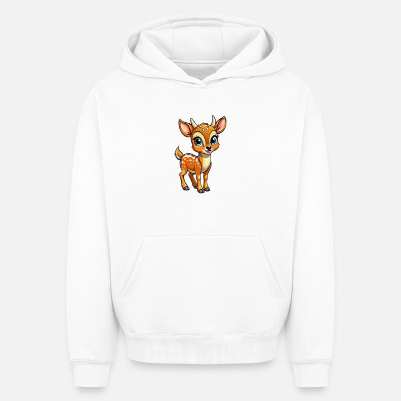 Bébé cerf - Sweat à capuche unisexe oversize épais SPREAD - blanc