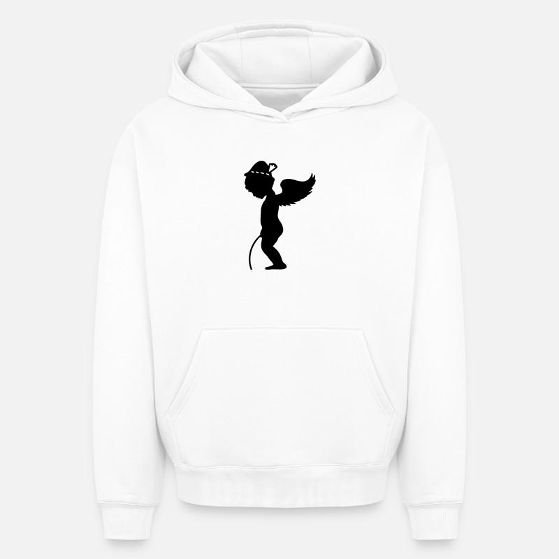 Pause sur le - d’ange - Sweat à capuche unisexe oversize épais SPREAD - blanc