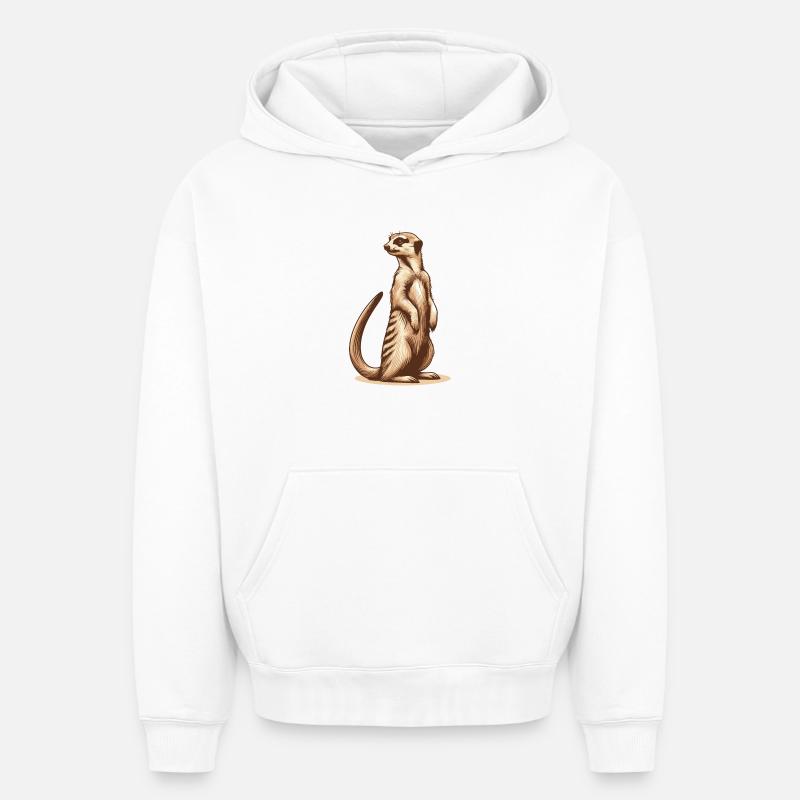 Suricate - Sweat à capuche unisexe oversize épais SPREAD - blanc