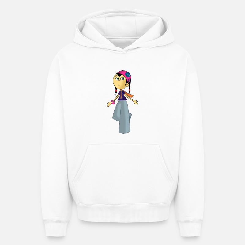 poupée - Sweat à capuche unisexe oversize épais SPREAD - blanc