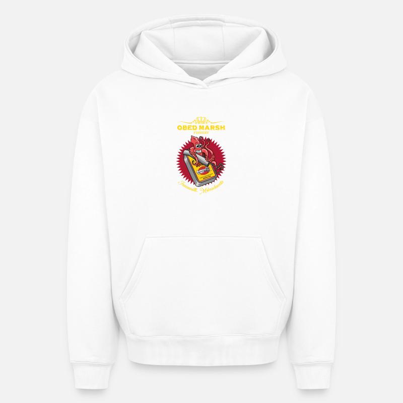 OBED MARSH Devil Reef fishery - Sweat à capuche unisexe oversize épais SPREAD - blanc
