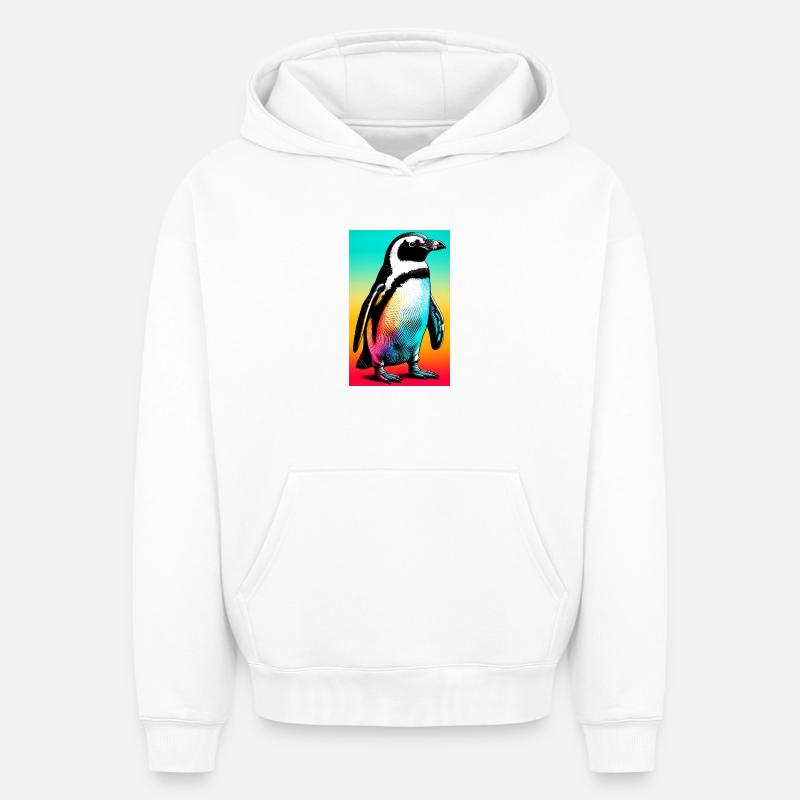 pingouin - Sweat à capuche unisexe oversize épais SPREAD - blanc
