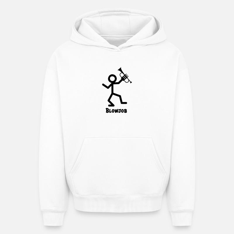 Instrument Tromp - Sweat à capuche unisexe oversize épais SPREAD - blanc