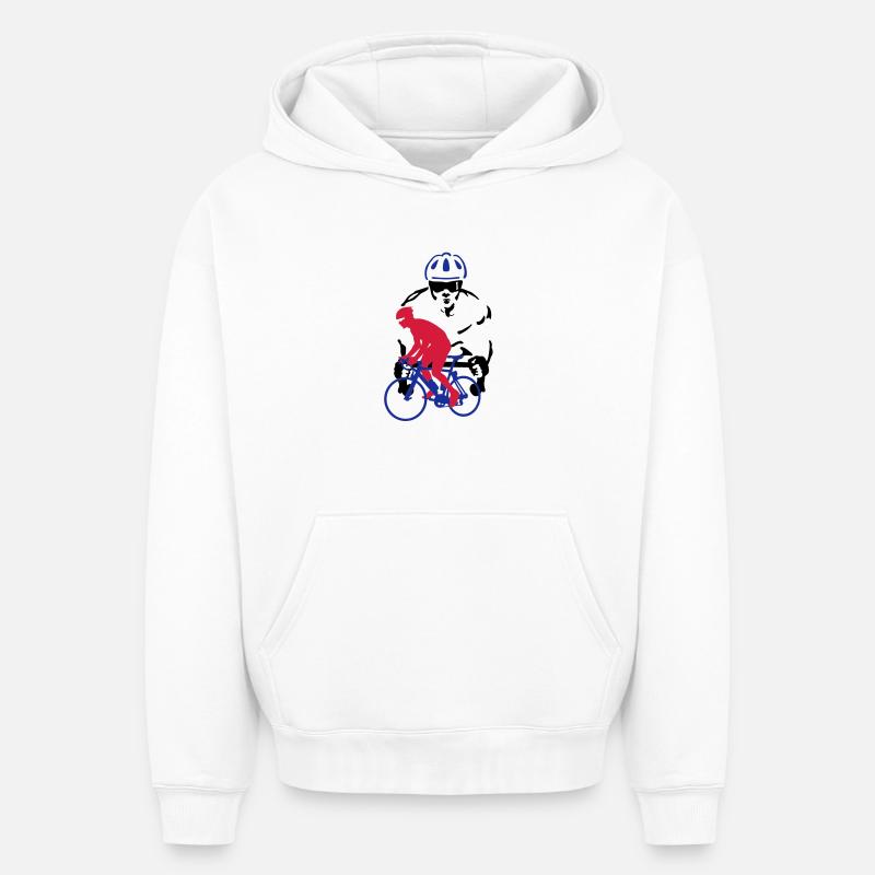 Rennrad - Sweat à capuche unisexe oversize épais SPREAD - blanc