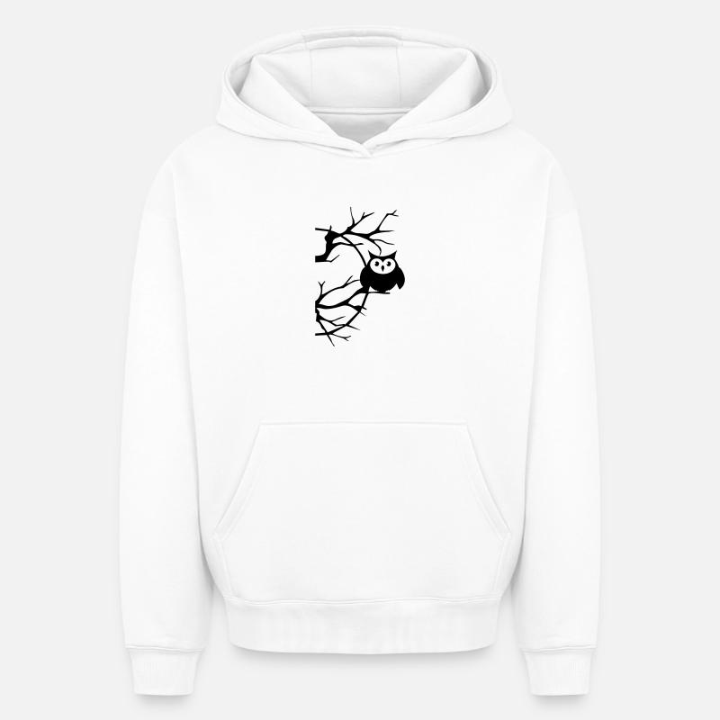 Chouette - Sweat à capuche unisexe oversize épais SPREAD - blanc