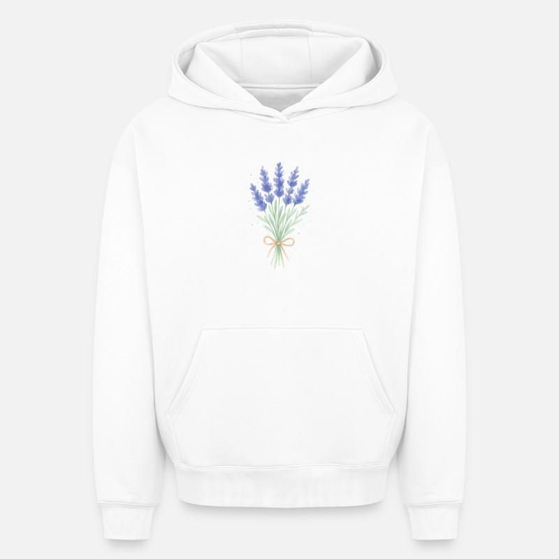 Bouquet de lavande - Sweat à capuche unisexe oversize épais SPREAD - blanc