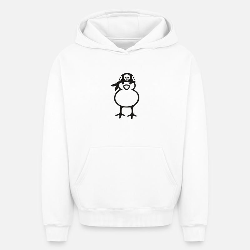 pirate chick - Sweat à capuche unisexe oversize épais SPREAD - blanc