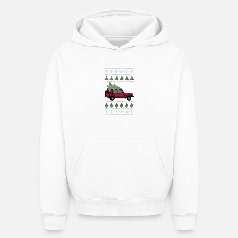 Découverte 2 Noël Rouge - Sweat à capuche unisexe oversize épais SPREAD - blanc