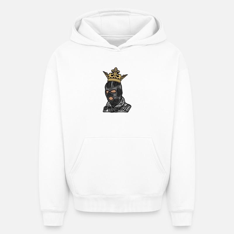 Monarque Masqué Graff Couture - Sweat à capuche unisexe oversize épais SPREAD - blanc