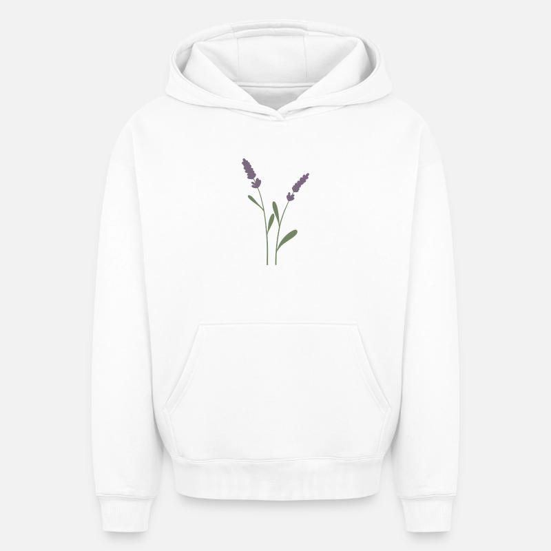 Lavande - Sweat à capuche unisexe oversize épais SPREAD - blanc