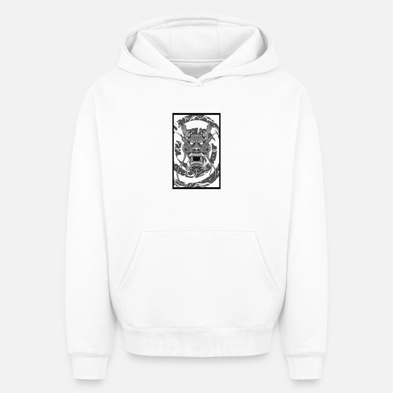 Démon mystique - Sweat à capuche unisexe oversize épais SPREAD - blanc