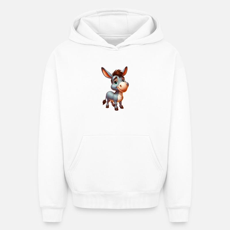 Âne âne tétine mule - Sweat à capuche unisexe oversize épais SPREAD - blanc