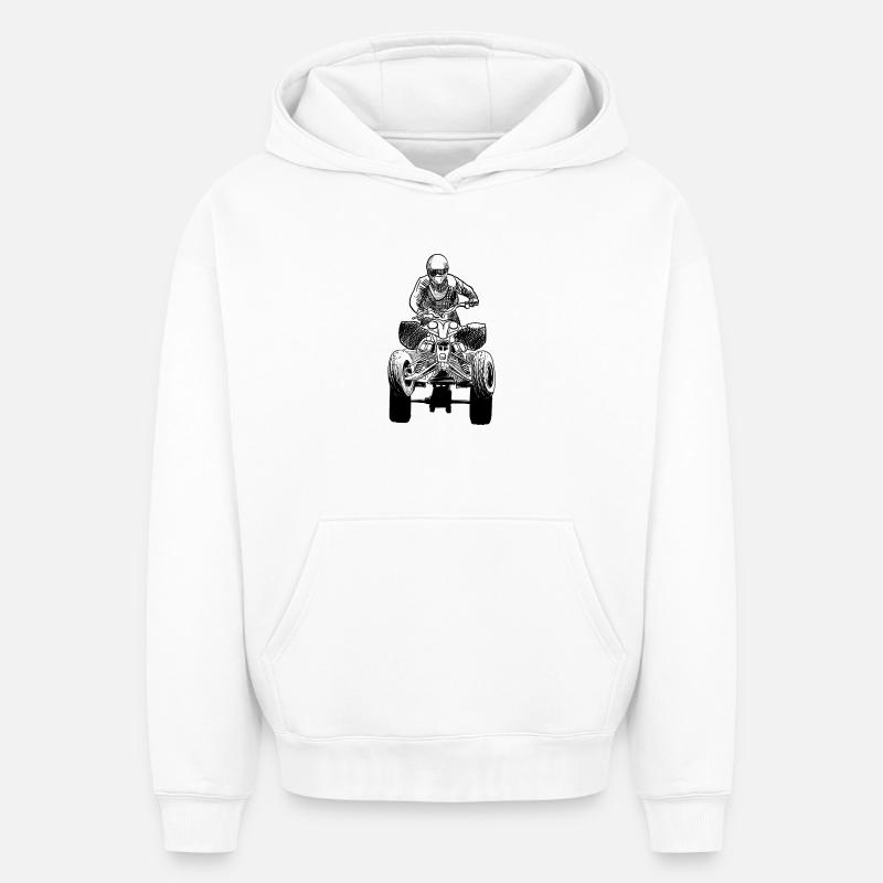 quad - Sweat à capuche unisexe oversize épais SPREAD - blanc