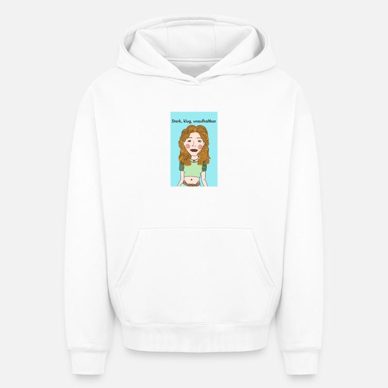 Une forte indépendance - Sweat à capuche unisexe oversize épais SPREAD - blanc