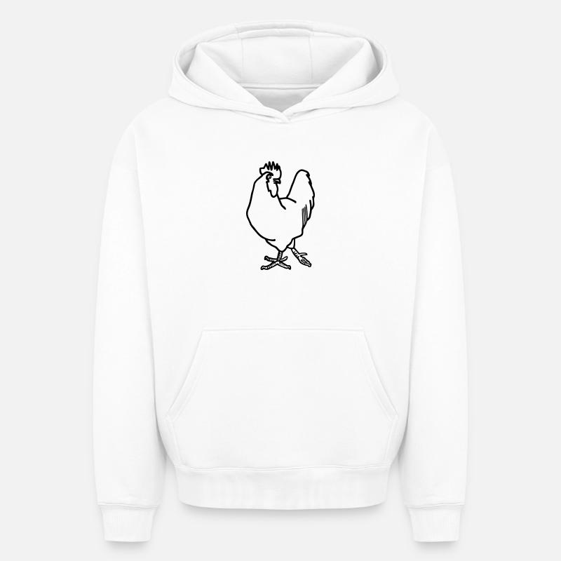 Coq - Sweat à capuche unisexe oversize épais SPREAD - blanc