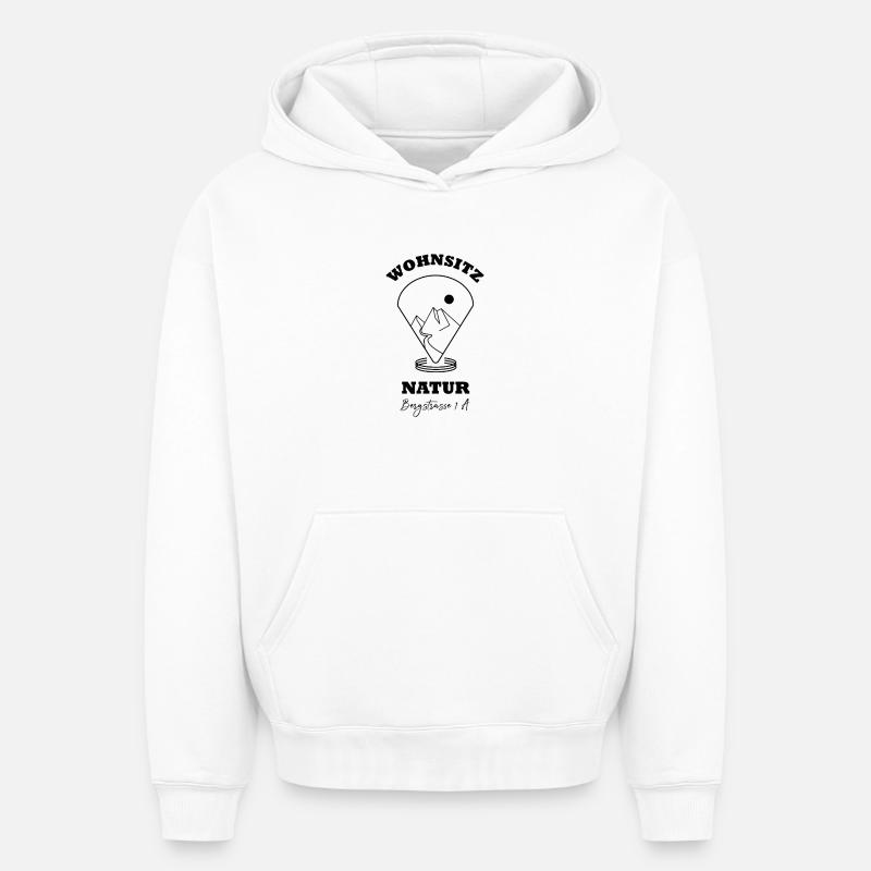 Résidence Nature - Sweat à capuche unisexe oversize épais SPREAD - blanc