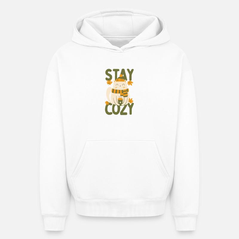 Reste au chaud - Sweat à capuche unisexe oversize épais SPREAD - blanc