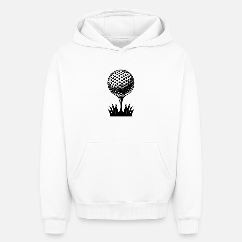 Balle de golf - Sweat à capuche unisexe oversize épais SPREAD - blanc